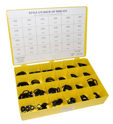 575 Back Up Ring Kit - 475 Piece 24 Popular Size Urethane Back-Up Rings