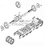 ONE DUROFORCE OUTER 14 INCH IDLER WHEEL FITS ASV RCV RUBBER TRACK 0703-069