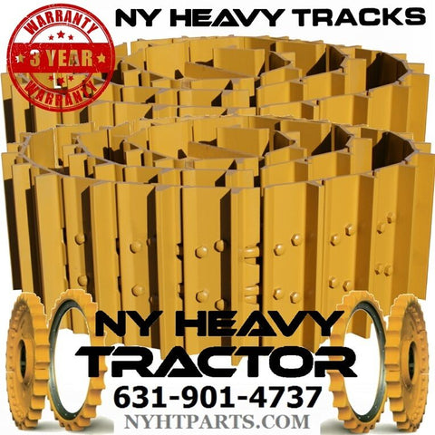 TWO JOHN DEERE 750B DOZER TRACK GROUPS 40 LINK CHAINS W 20" SINGLE BAR PADS