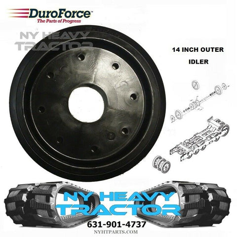 ONE DUROFORCE OUTER 14 INCH IDLER WHEEL FITS ASV 2810 RUBBER TRACK 0307-011
